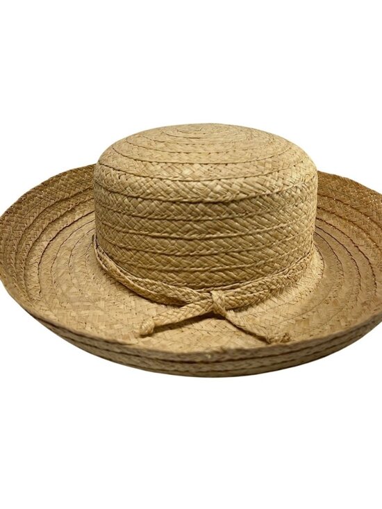 Liz Claiborne Boater Sun Straw Hat Minimalist Coastal Cottagecore Gardening